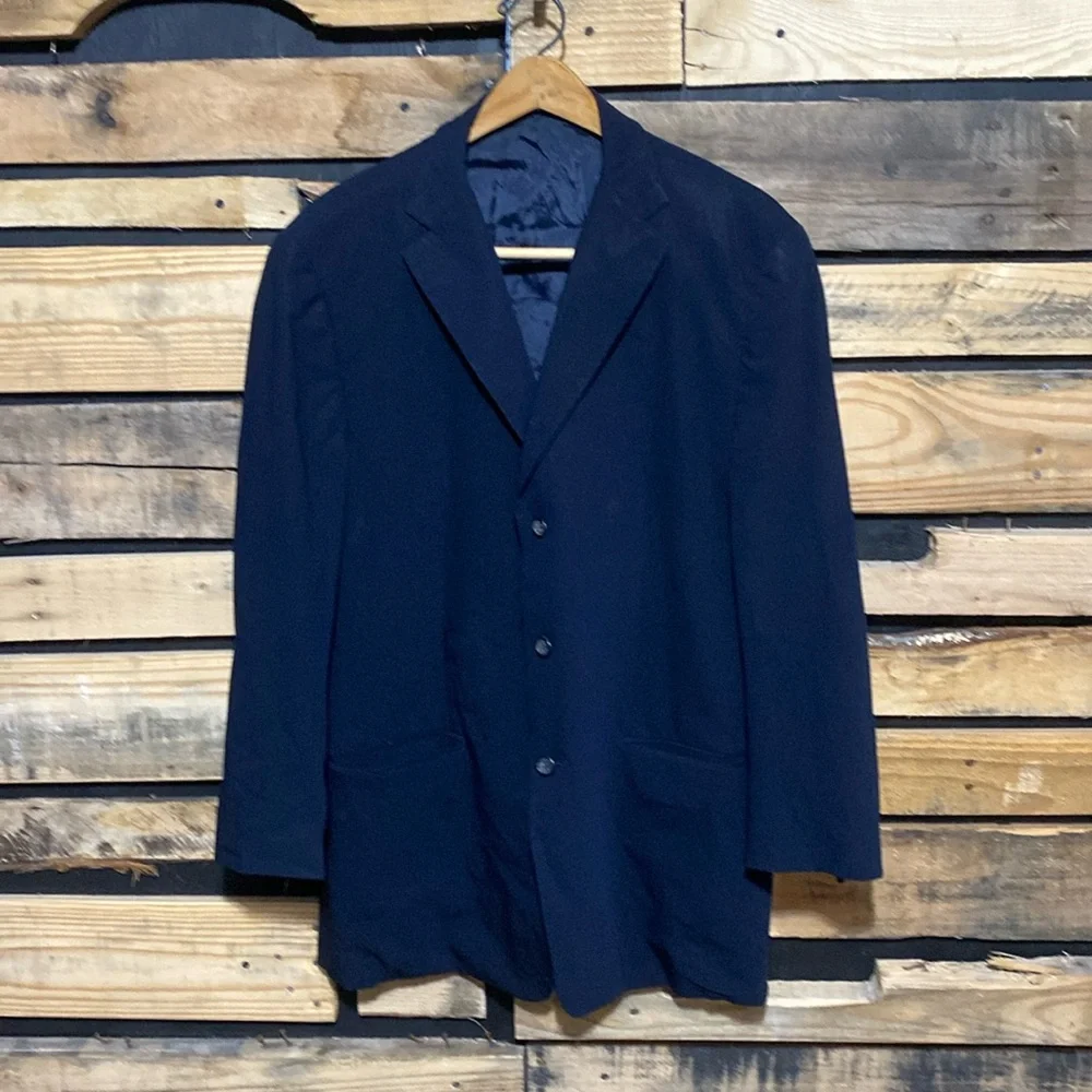 Jill Sander Navy Blue Wool‎ Blend Single Breasted Suit Jacket Size 54R